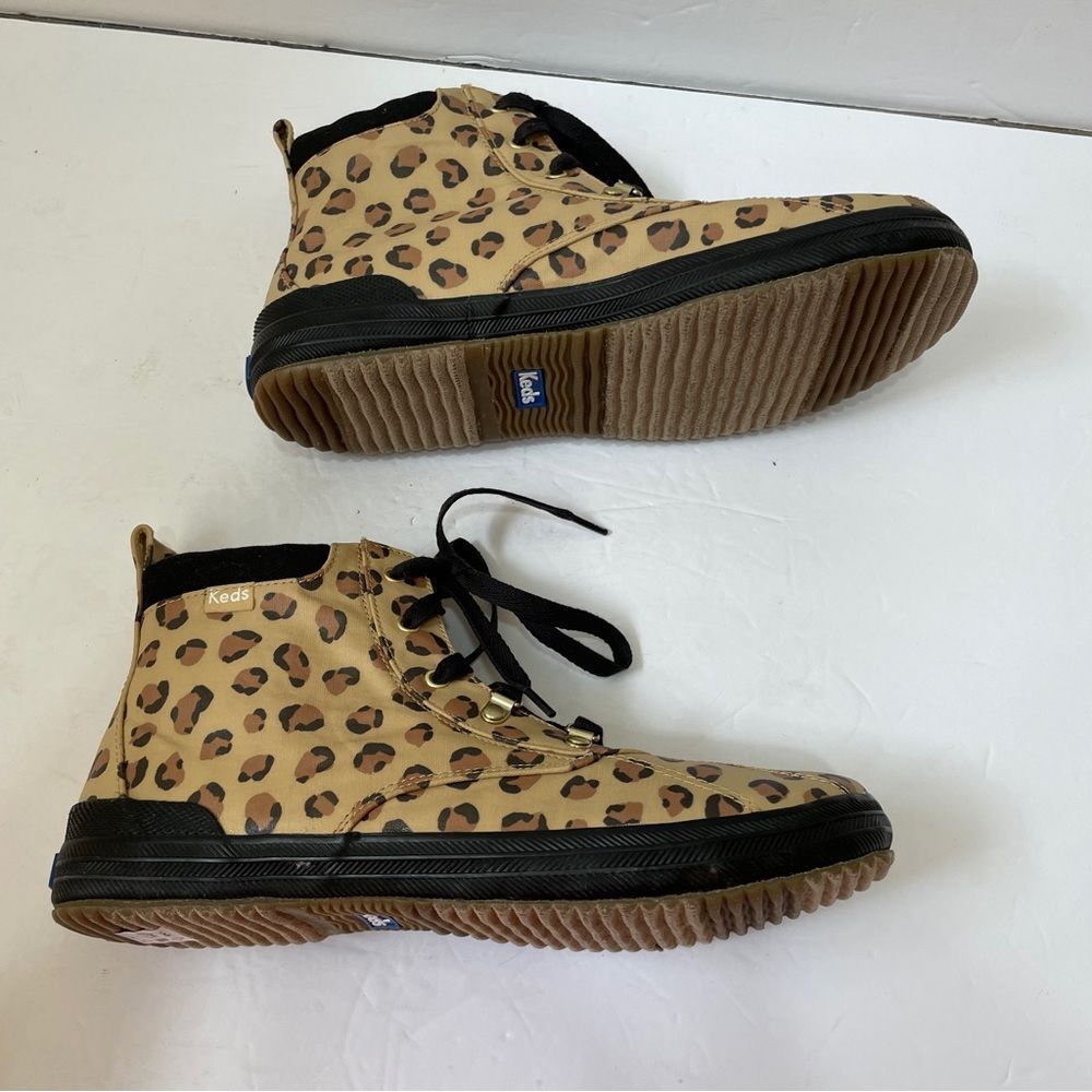 NEW WITHOUT TAGS KEDS SCOUT WATER RESISTANT ANKLE BOOTS IN LEOPARD PRINT - Picture 3 of 6